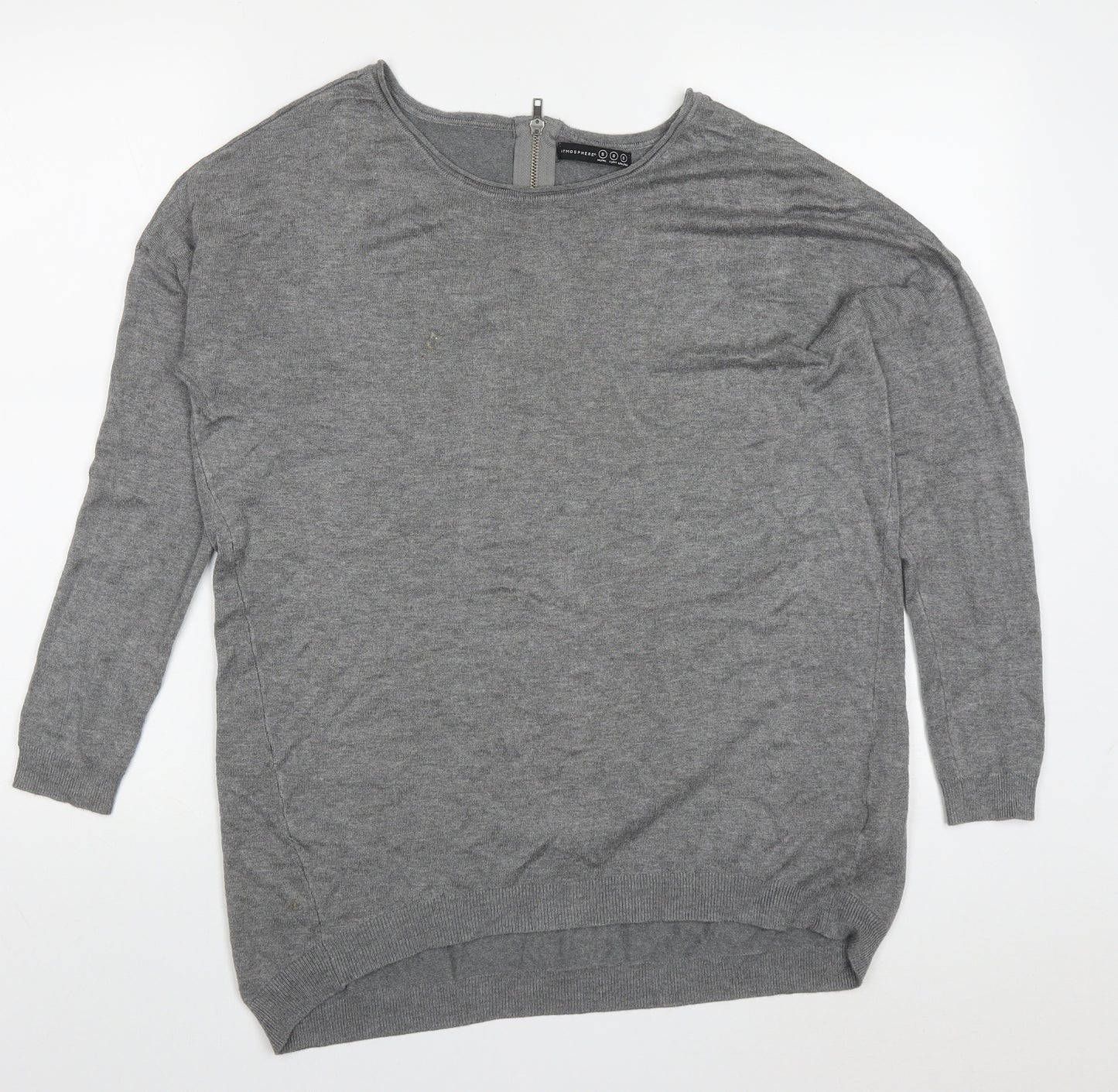 Atmosphere Womens Grey Round Neck  Viscose Pullover Jumper Size S