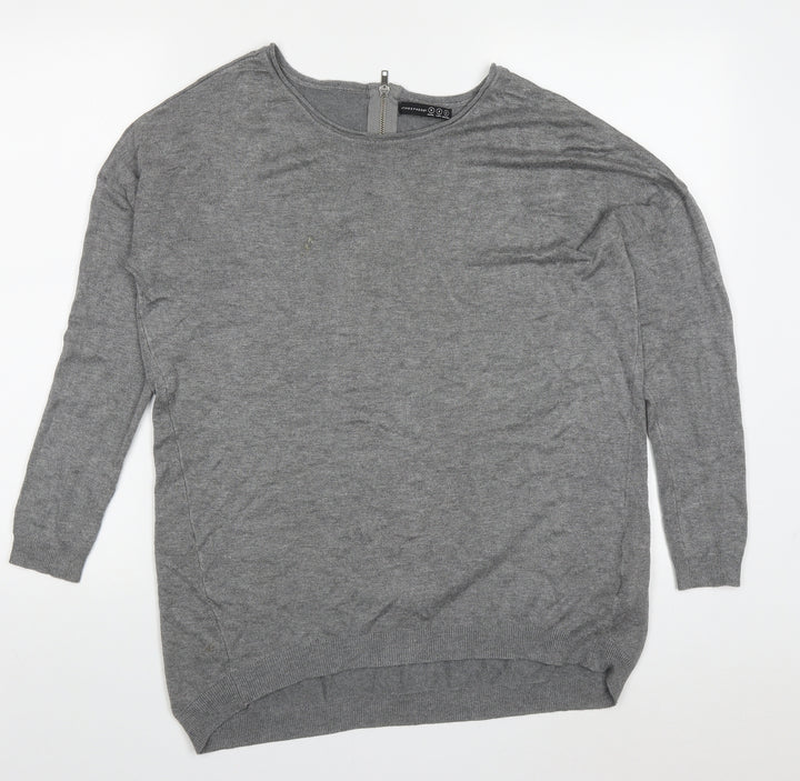Atmosphere Womens Grey Round Neck  Viscose Pullover Jumper Size S
