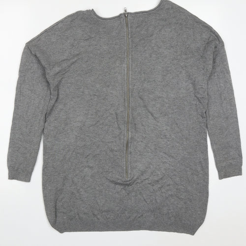 Atmosphere Womens Grey Round Neck  Viscose Pullover Jumper Size S