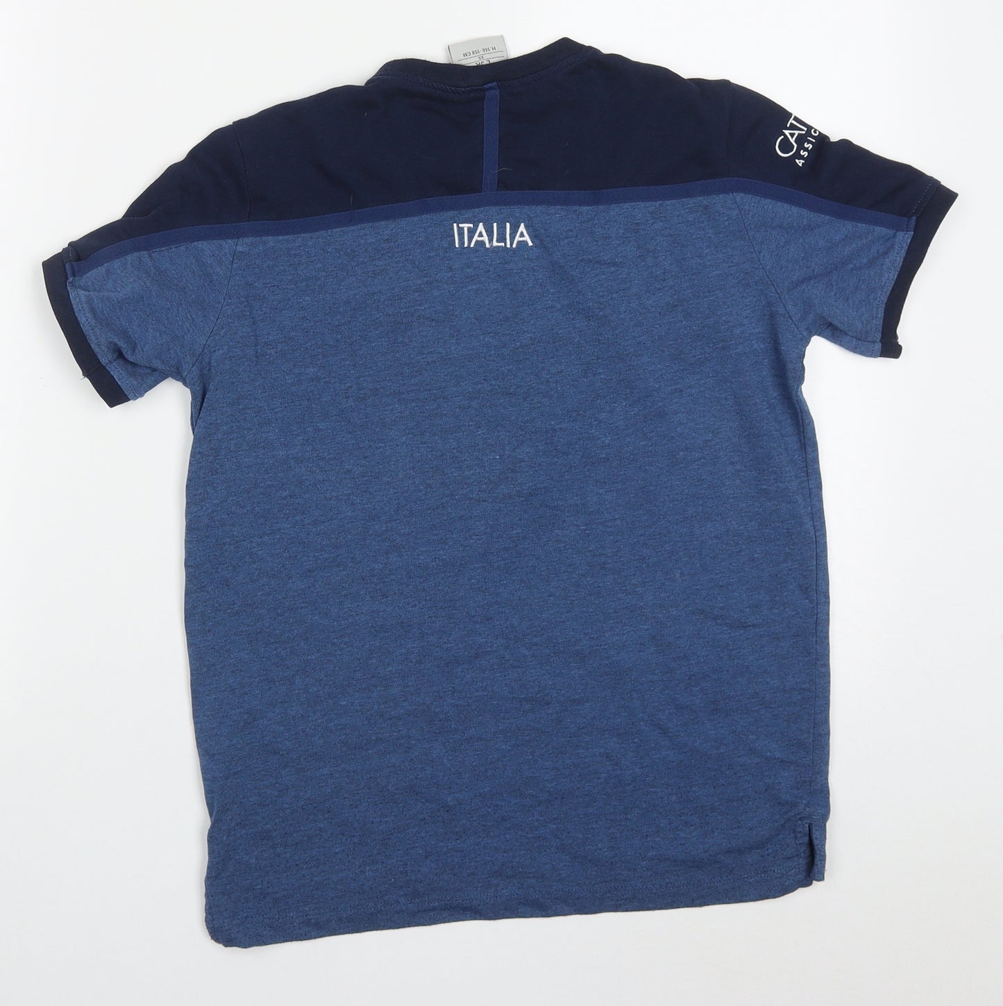 Macron Boys Blue  Cotton Basic T-Shirt Size 11-12 Years Crew Neck Pullover - FIR Italia
