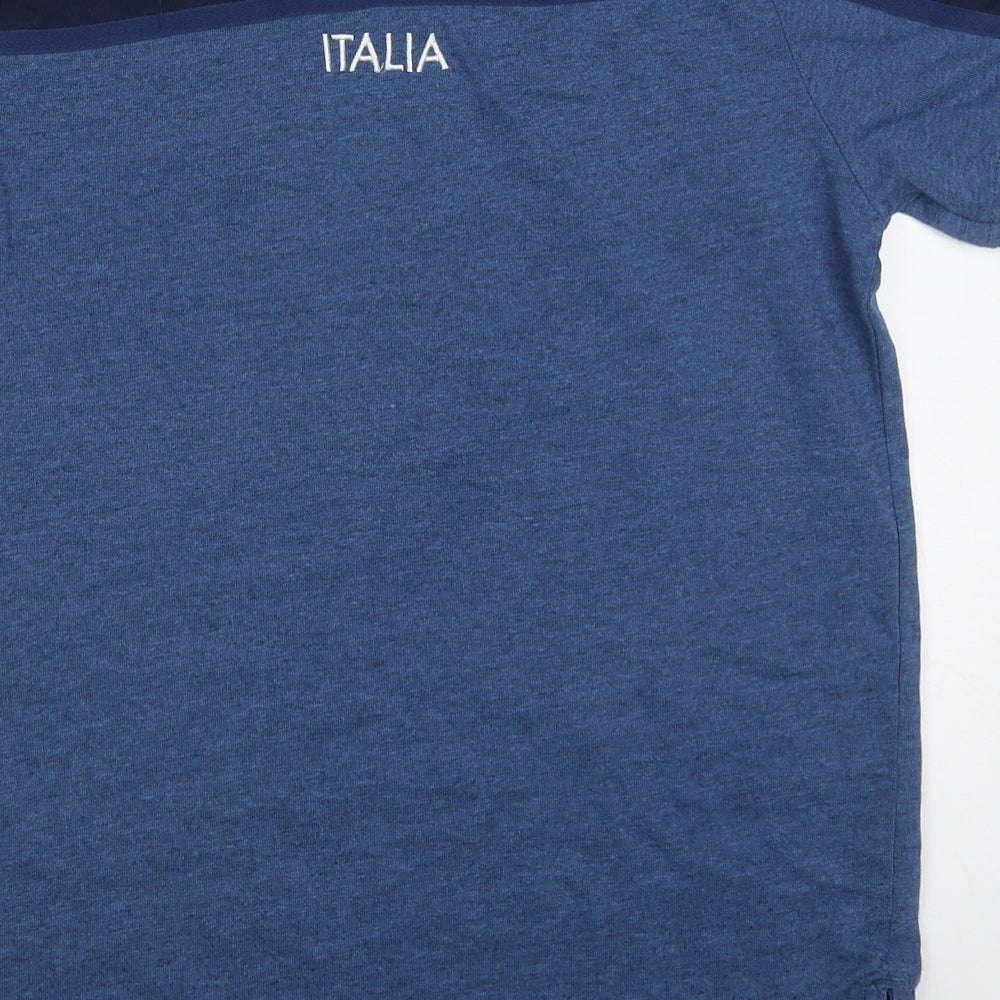 Macron Boys Blue  Cotton Basic T-Shirt Size 11-12 Years Crew Neck Pullover - FIR Italia