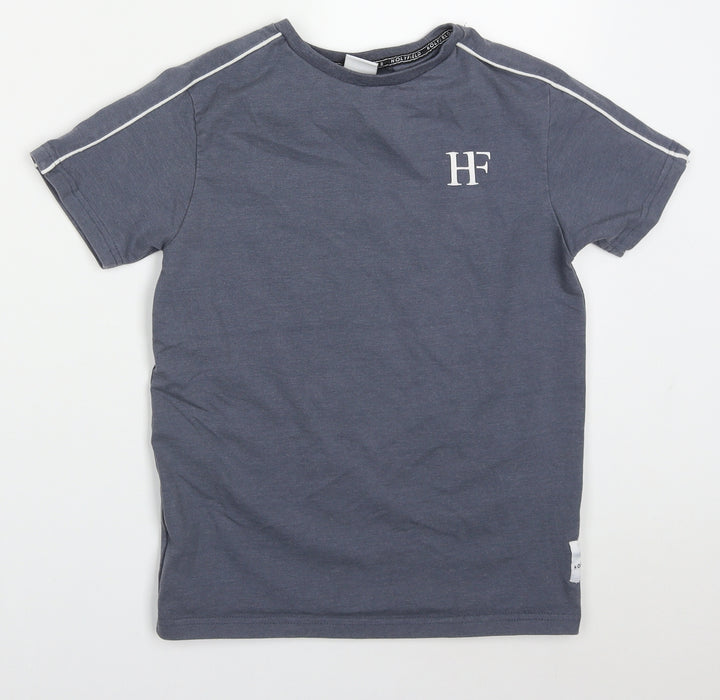 Holyfield Boys Grey Cotton Basic T-Shirt Size 10-11 Years Crew Neck Pullover