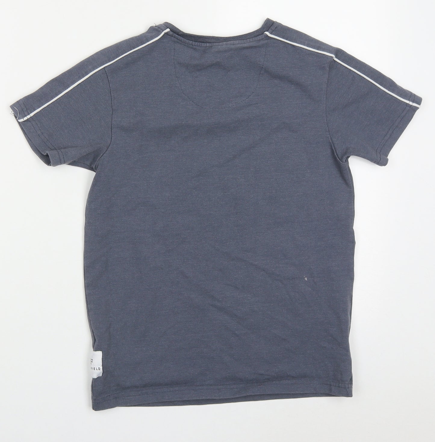 Holyfield Boys Grey  Cotton Basic T-Shirt Size 10-11 Years Crew Neck Pullover