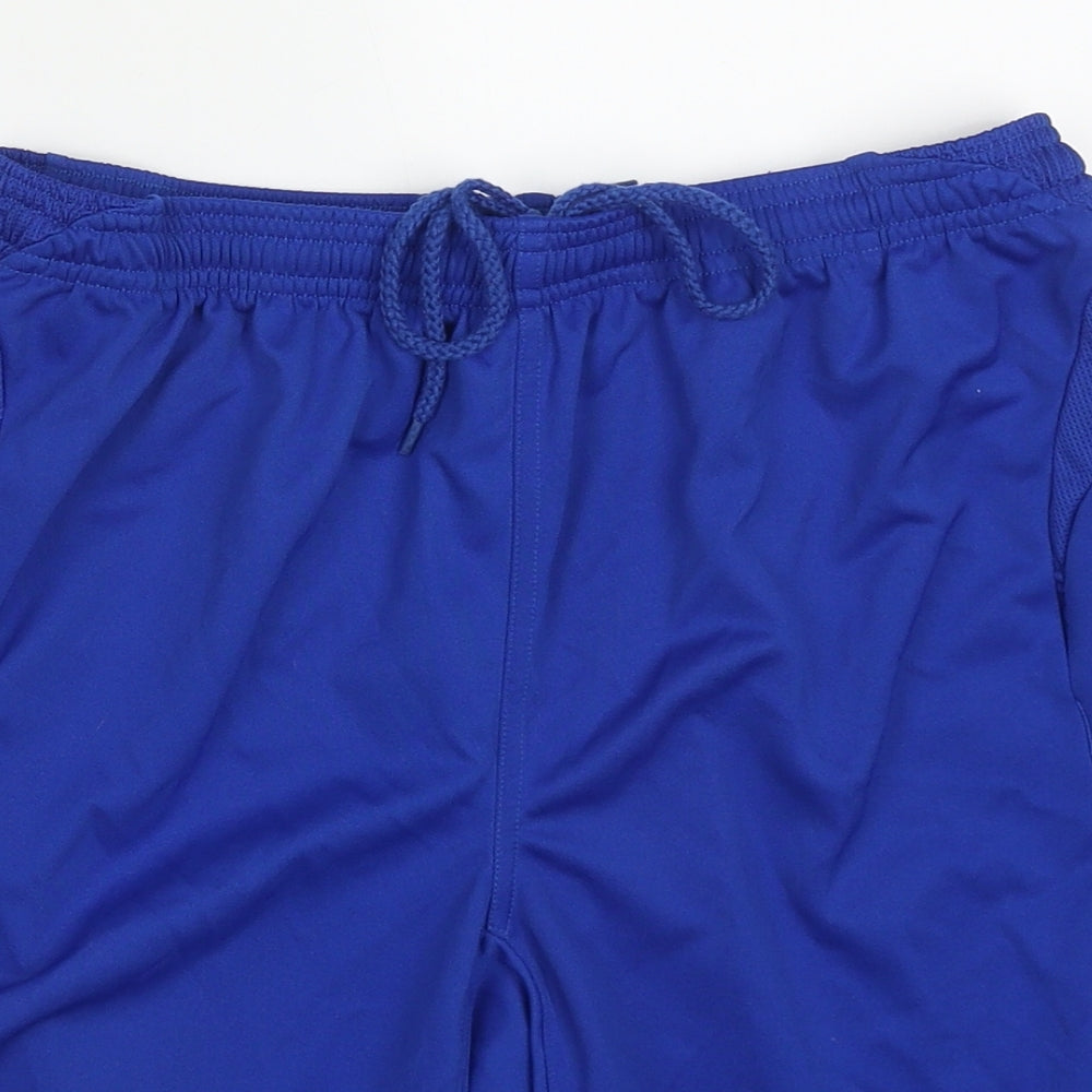 Umbro Mens Blue  Polyester Sweat Shorts Size L L6 in Regular Drawstring