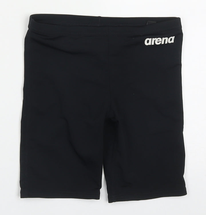 Arena Boys Black  Polyester Biker Shorts Size 12-13 Years  Regular Drawstring
