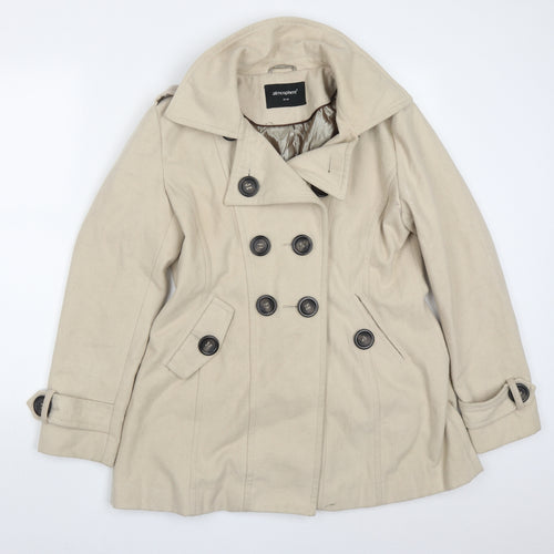 Atmosphere Womens Beige   Pea Coat Coat Size 12  Button