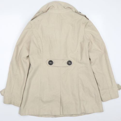Atmosphere Womens Beige   Pea Coat Coat Size 12  Button