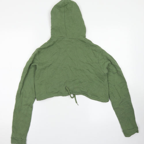 Edge Street Womens Green  Cotton Pullover Hoodie Size S   - Cropped