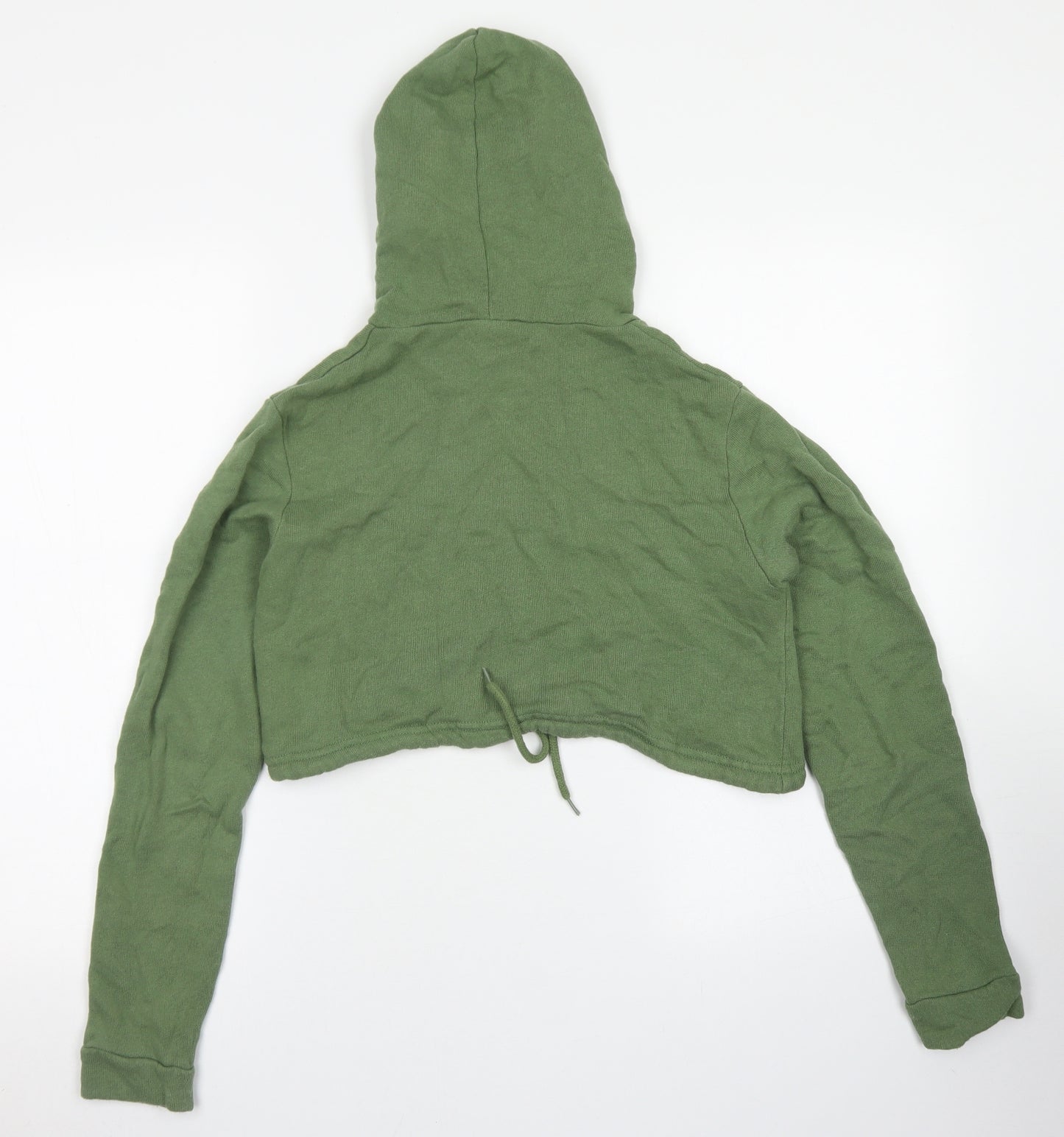 Edge Street Womens Green  Cotton Pullover Hoodie Size S   - Cropped