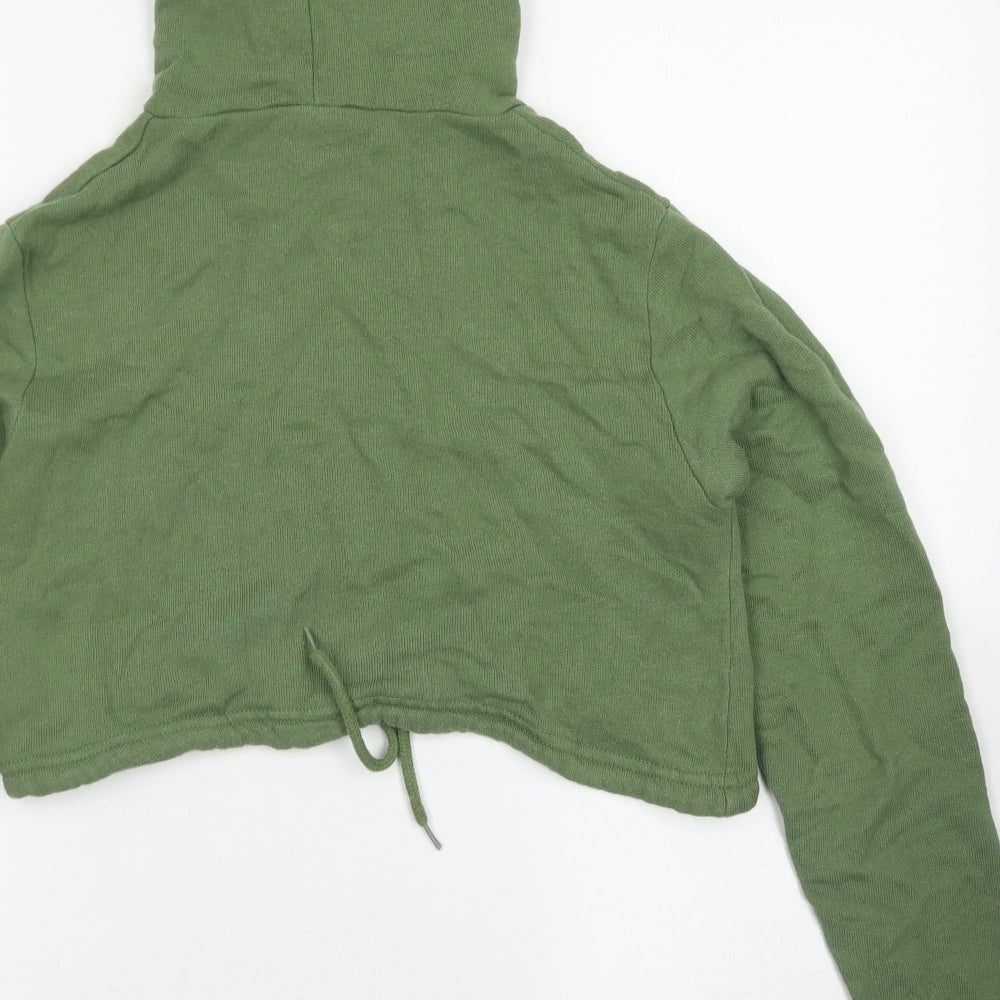 Edge Street Womens Green  Cotton Pullover Hoodie Size S   - Cropped