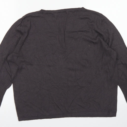 Marks & Spencer Womens Grey Crew Neck  Viscose Pullover Jumper Size 10