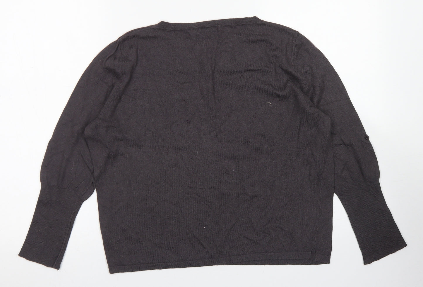 Marks & Spencer Womens Grey Crew Neck  Viscose Pullover Jumper Size 10