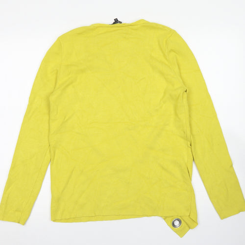 Star by Julien MacDonald Womens Yellow V-Neck  Viscose Pullover Jumper Size 16