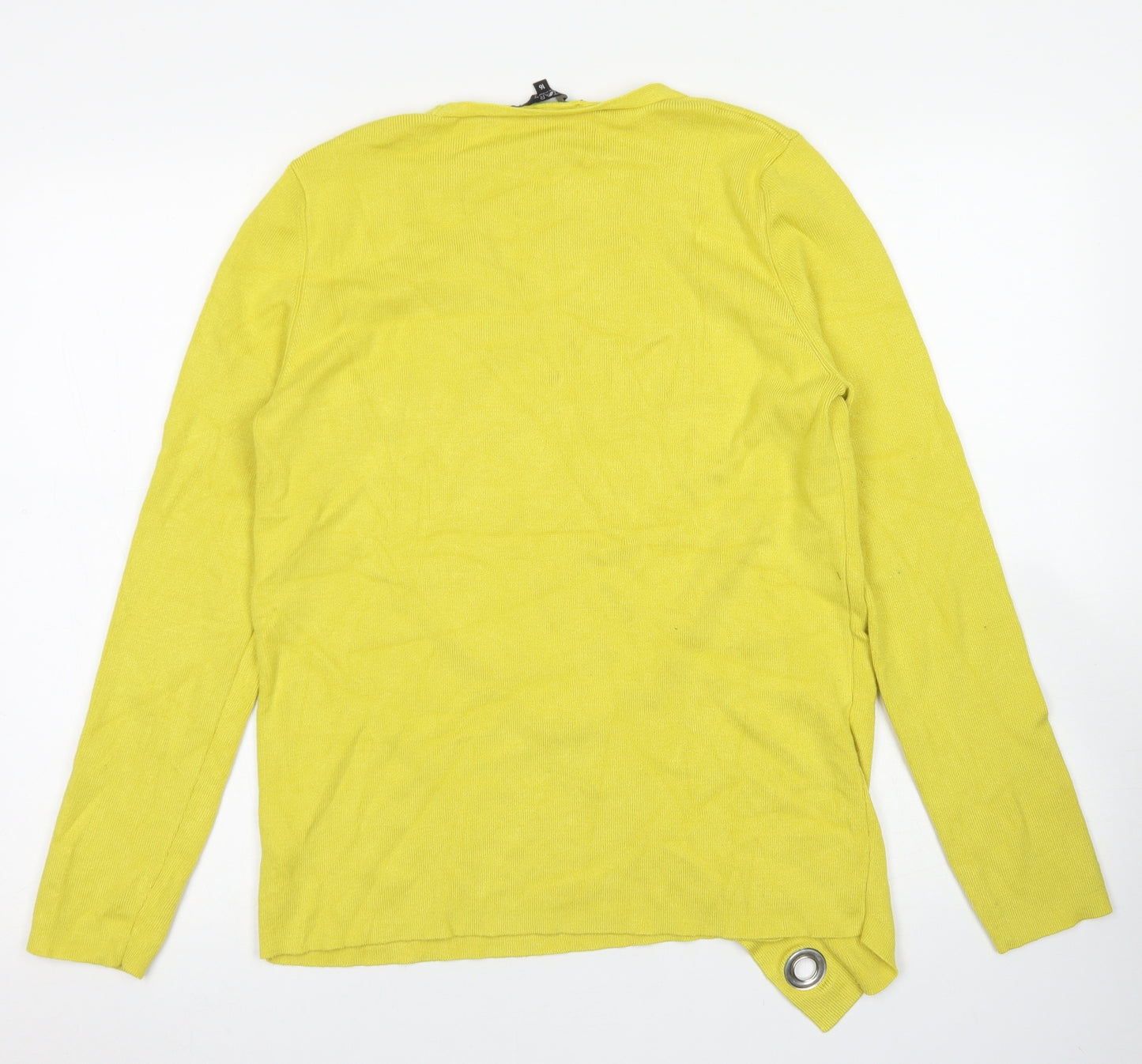 Star by Julien MacDonald Womens Yellow V-Neck  Viscose Pullover Jumper Size 16