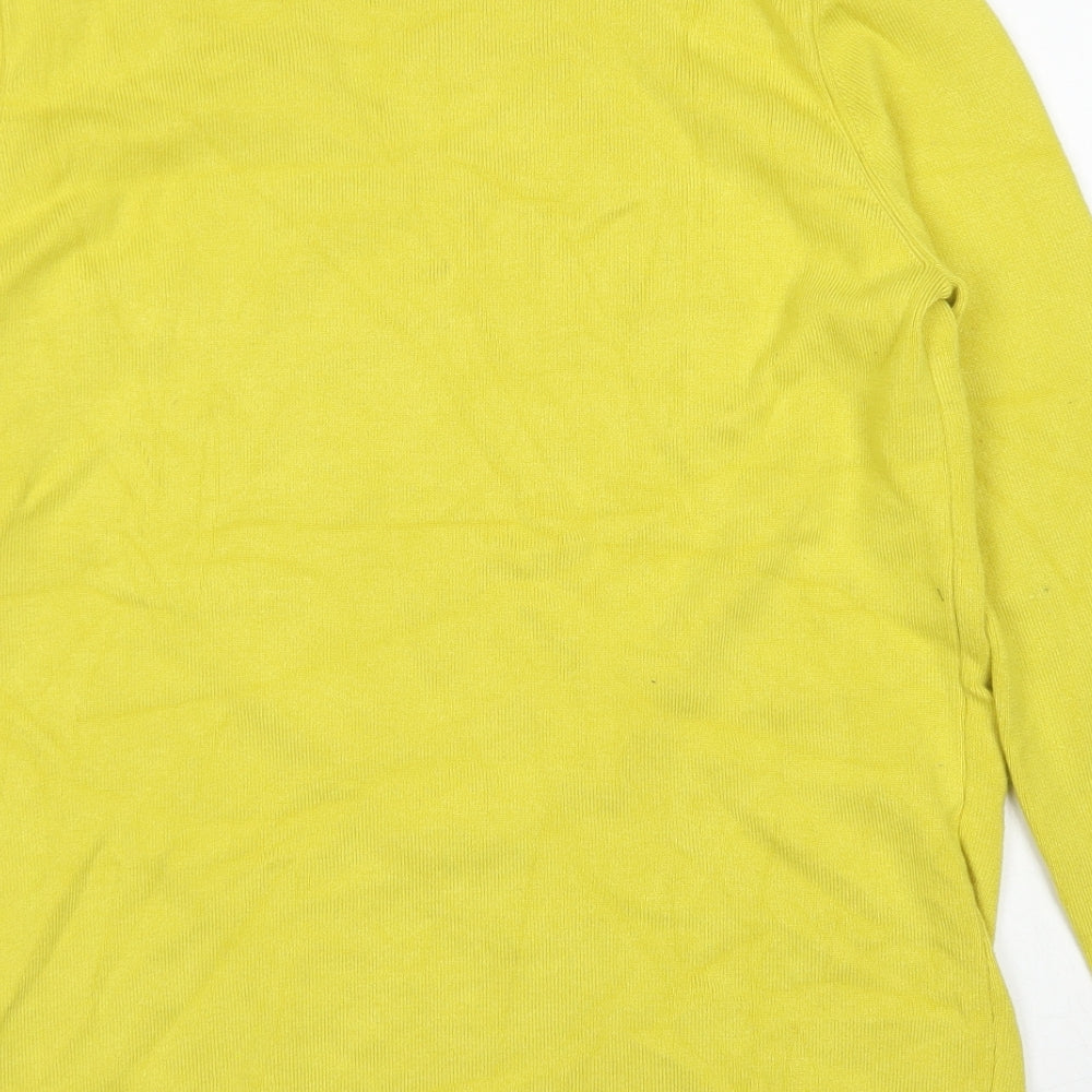 Star by Julien MacDonald Womens Yellow V-Neck  Viscose Pullover Jumper Size 16