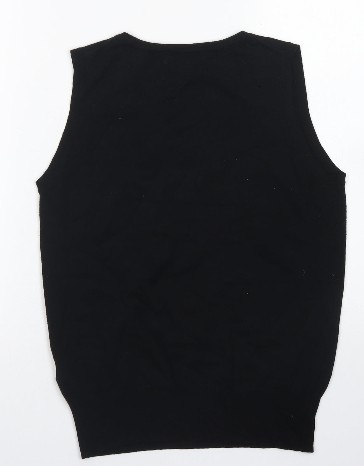 Marks & Spencer Womens Black V-Neck  Viscose Vest Jumper Size 10