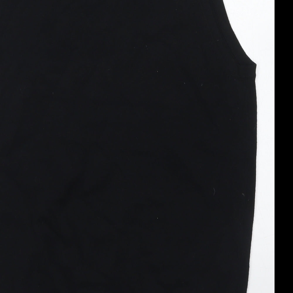 Marks & Spencer Womens Black V-Neck  Viscose Vest Jumper Size 10