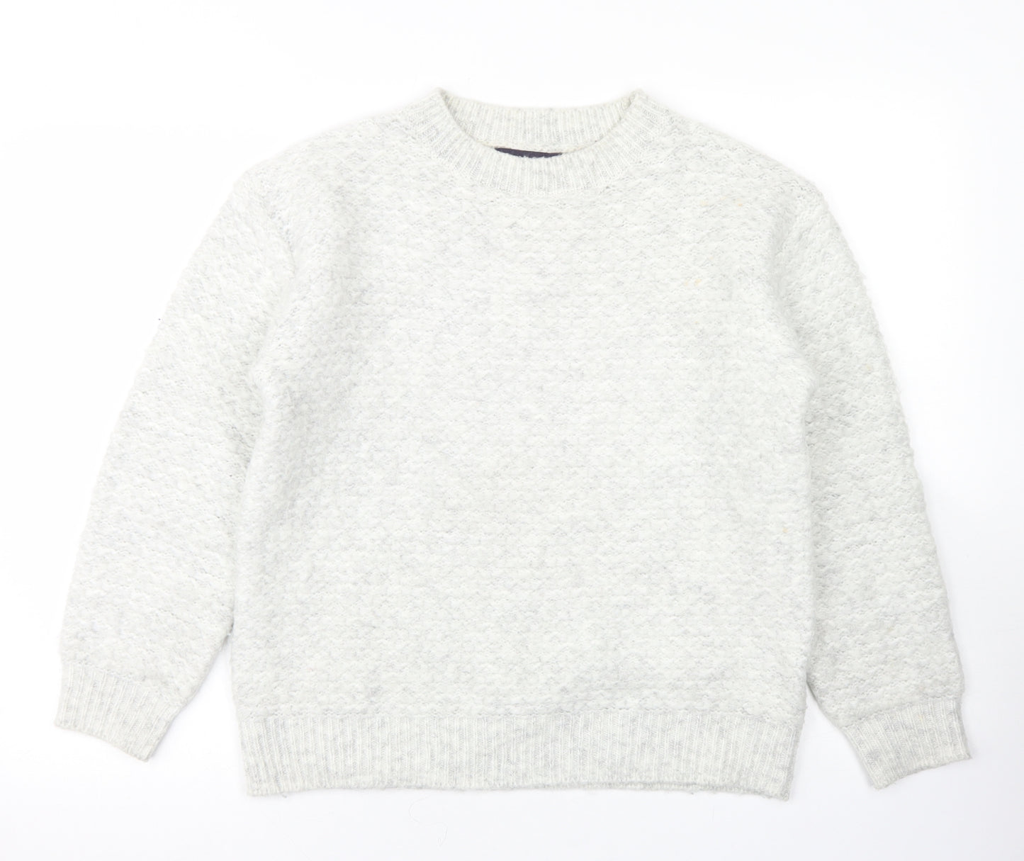 M&S Womens Grey Crew Neck  Acrylic Pullover Jumper Size S