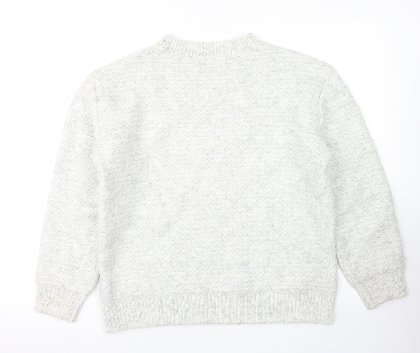 M&S Womens Grey Crew Neck  Acrylic Pullover Jumper Size S