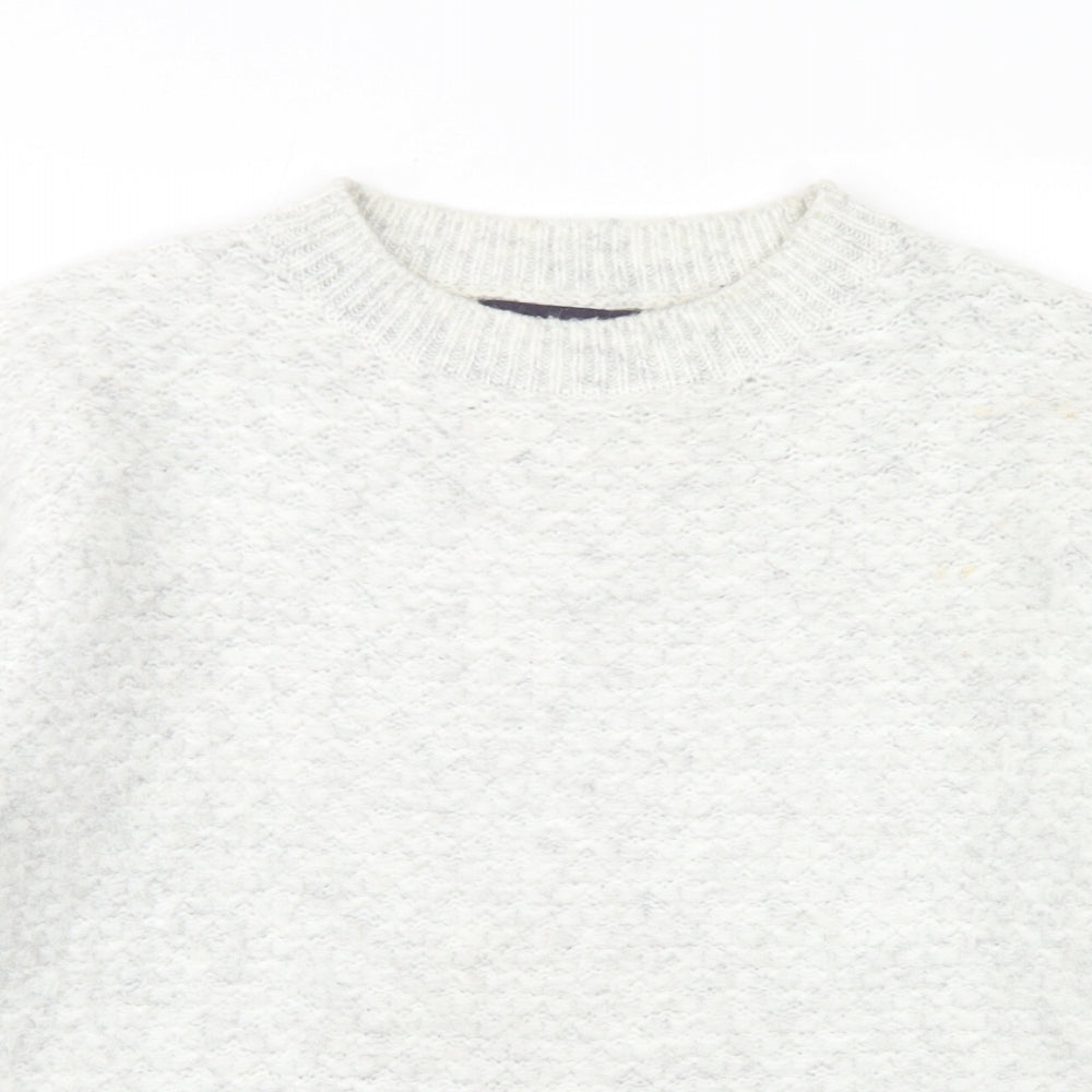 M&S Womens Grey Crew Neck  Acrylic Pullover Jumper Size S