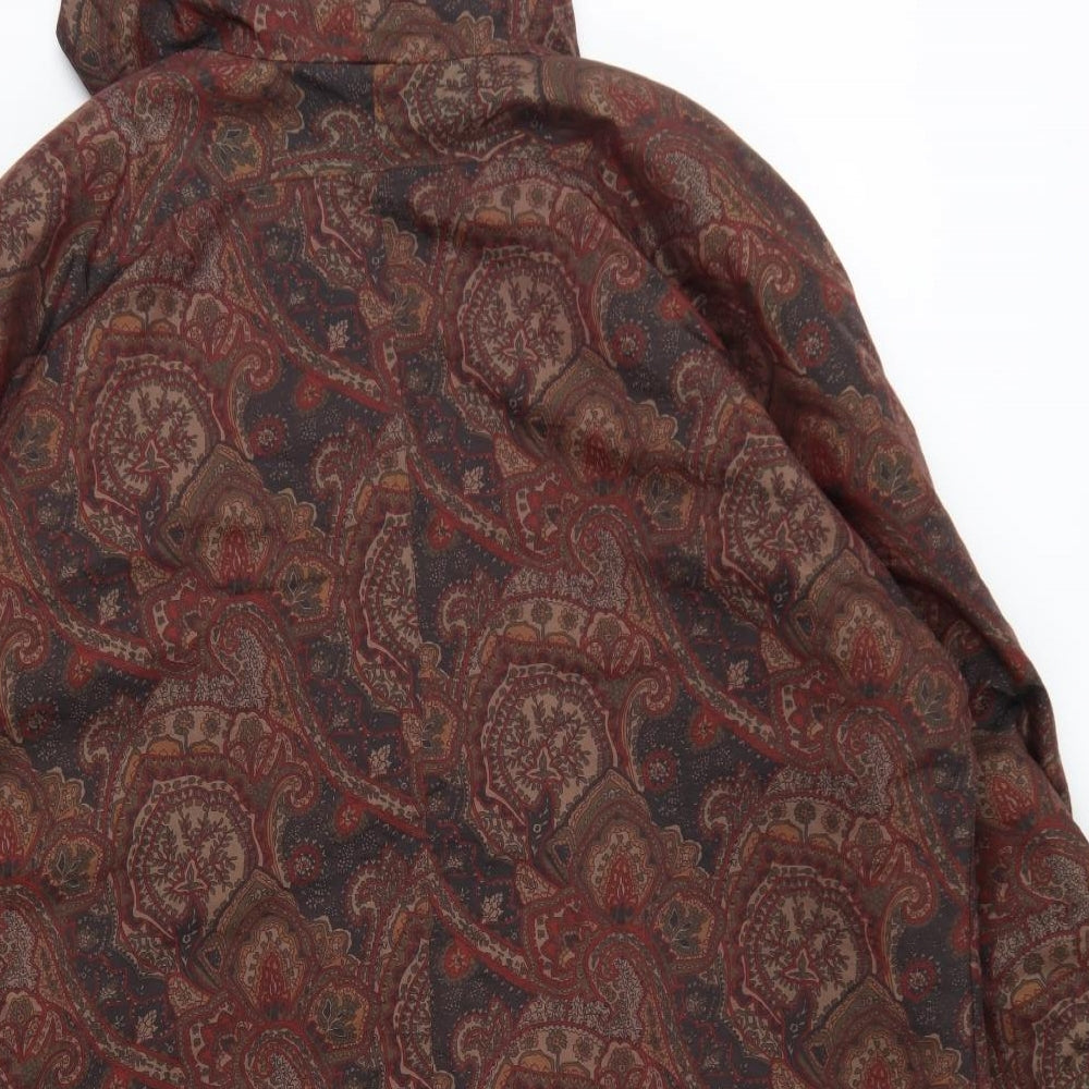 St Michael Womens Brown Paisley  Rain Coat Jacket Size 12  Button