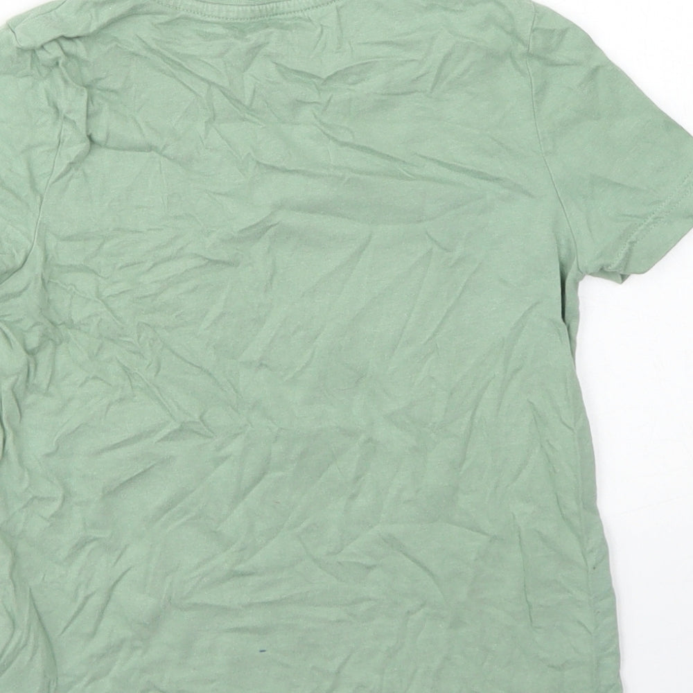 F&F Boys Green  Cotton Basic T-Shirt Size 5-6 Years Crew Neck