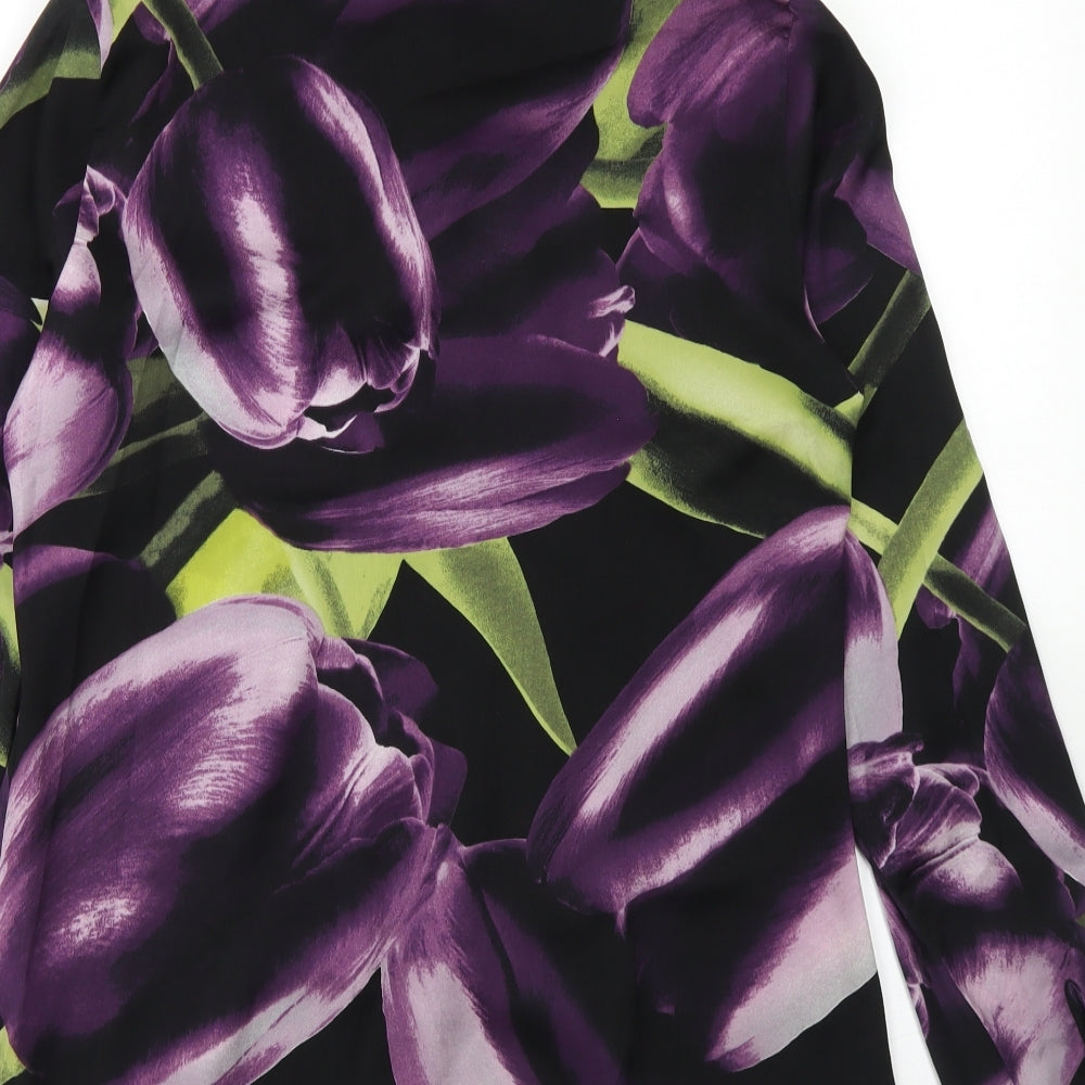 Basler Womens Purple  Polyester Basic Blouse Size 10 Collared