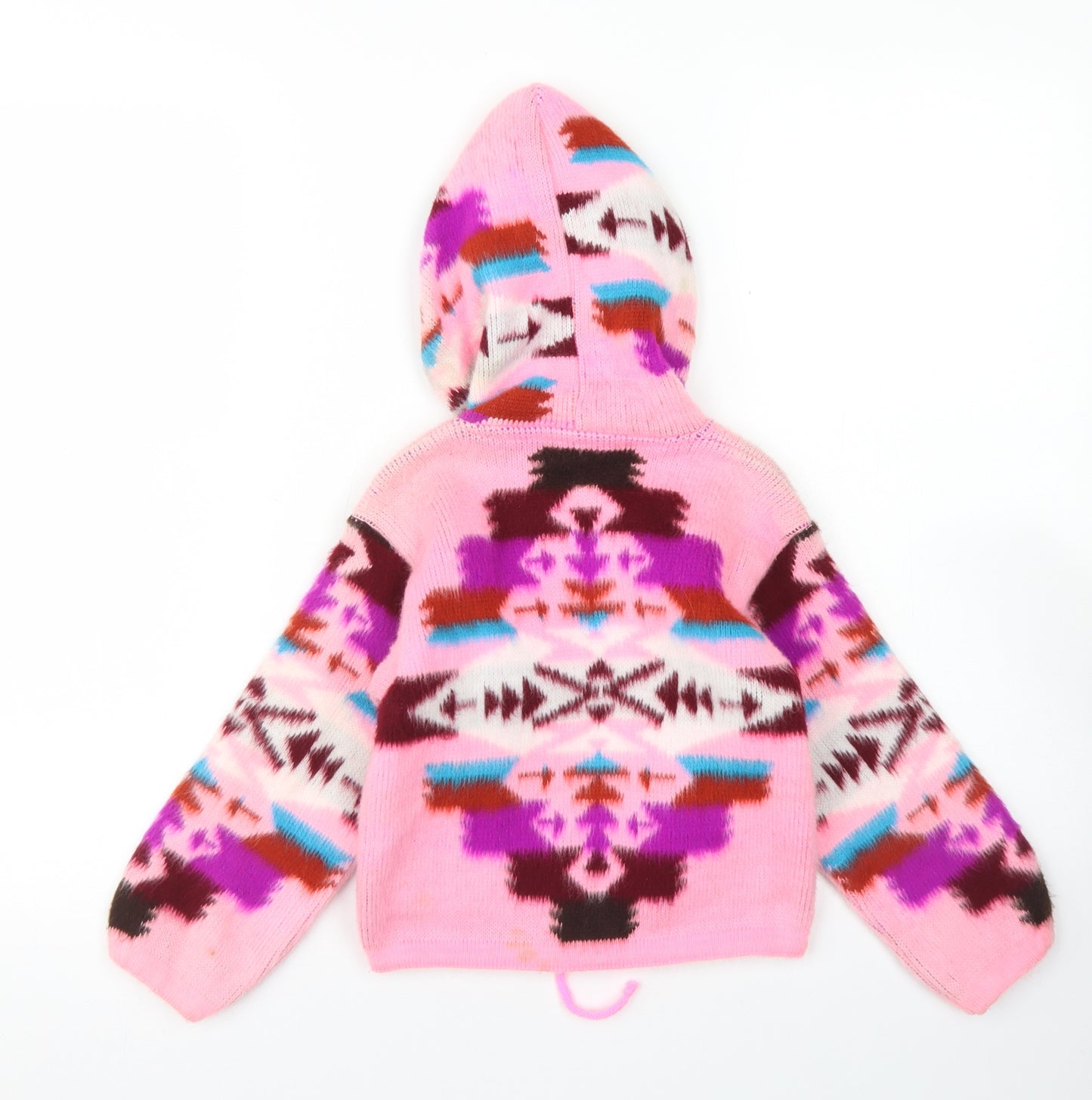 Artesania Girls Pink Crew Neck  Acrylic Full Zip Jumper Size 2 Years  Zip