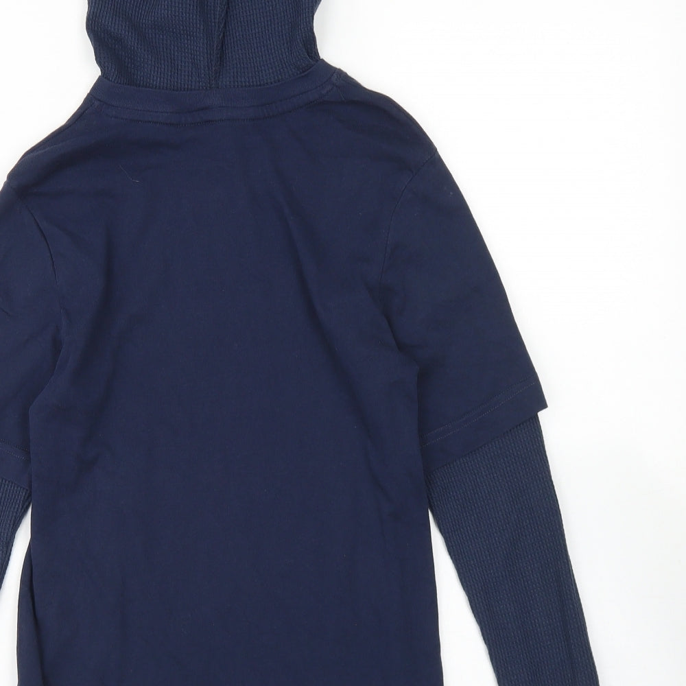 H&M Boys Blue  Cotton Pullover Hoodie Size 9-10 Years
