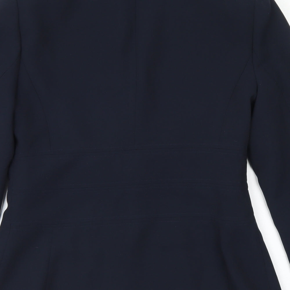 Papaya Womens Blue  Polyester Jacket Blazer Size 8