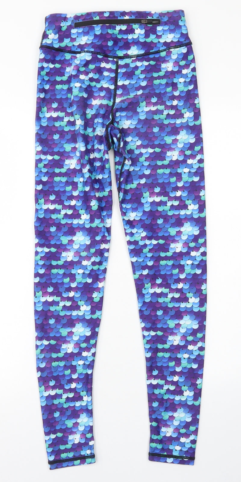Lucy Locket Loves Womens Blue Polka Dot Polyester Capri Leggings Size 2XS  Regular