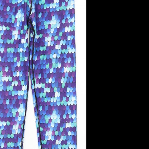 Lucy Locket Loves Womens Blue Polka Dot Polyester Capri Leggings Size 2XS  Regular
