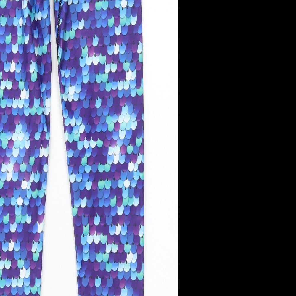 Lucy Locket Loves Womens Blue Polka Dot Polyester Capri Leggings Size 2XS  Regular