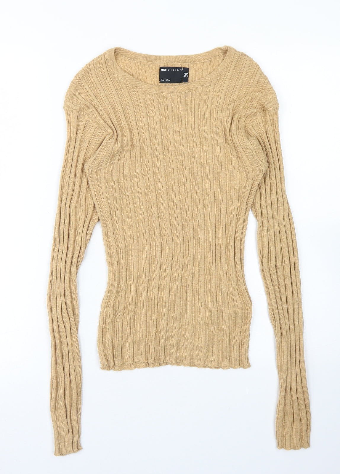 ASOS Womens Brown  Polyester Basic T-Shirt Size 10 Crew Neck