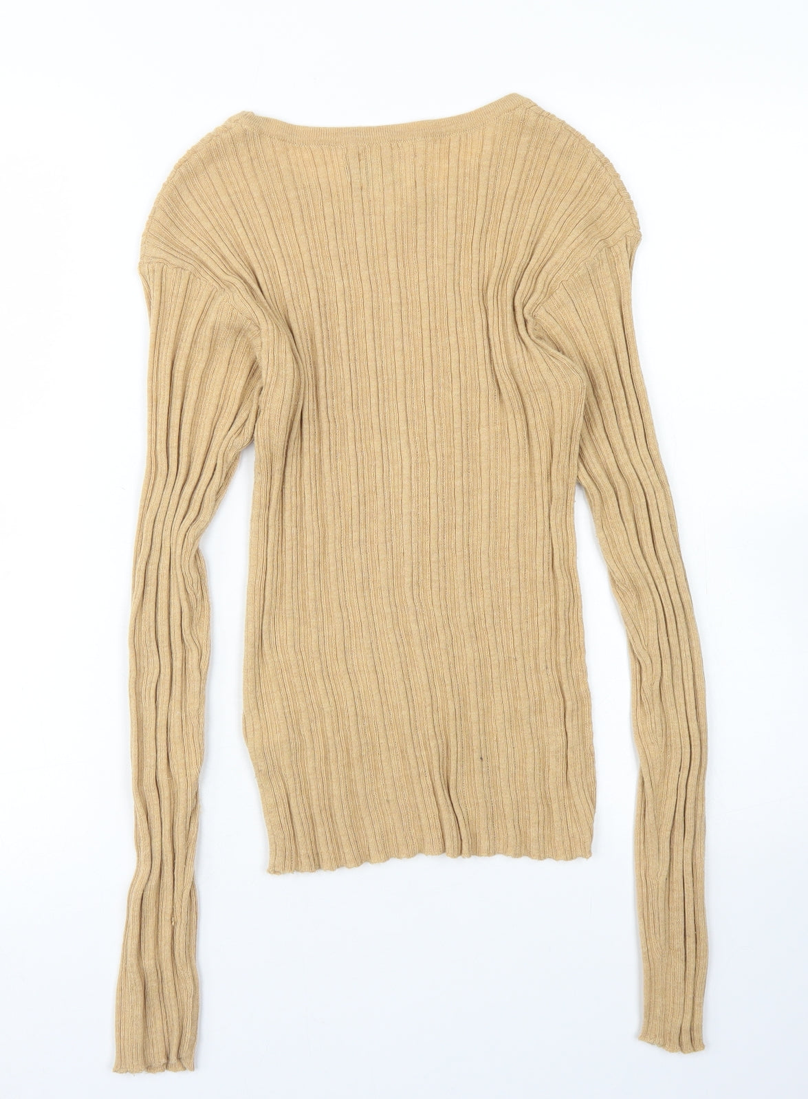 ASOS Womens Brown  Polyester Basic T-Shirt Size 10 Crew Neck
