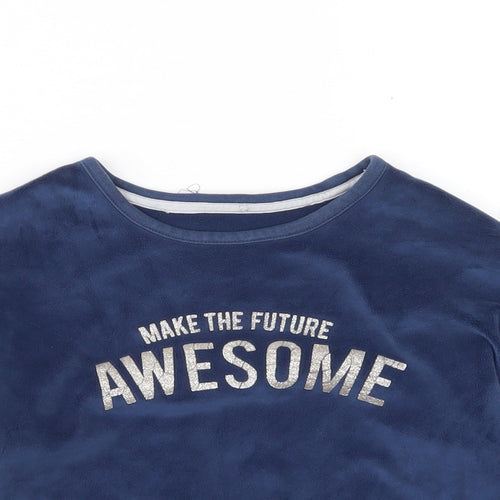 M&S Girls Blue  Polyester Pullover Sweatshirt Size 7-8 Years