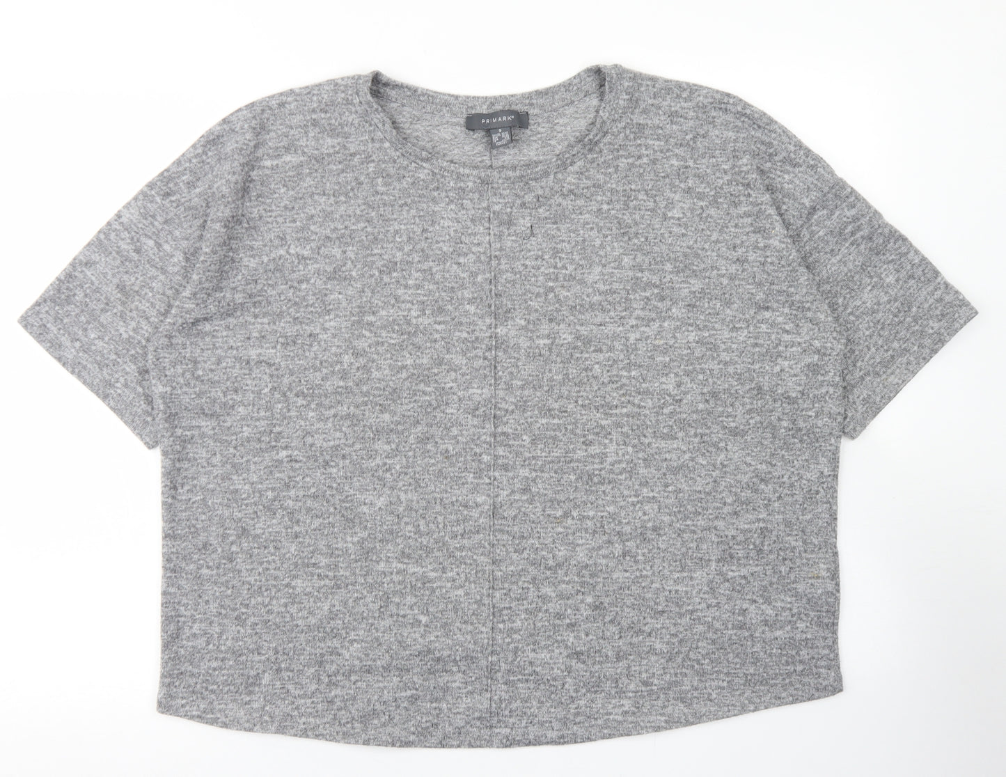 Primark Womens Grey  Polyester Basic T-Shirt Size S Crew Neck