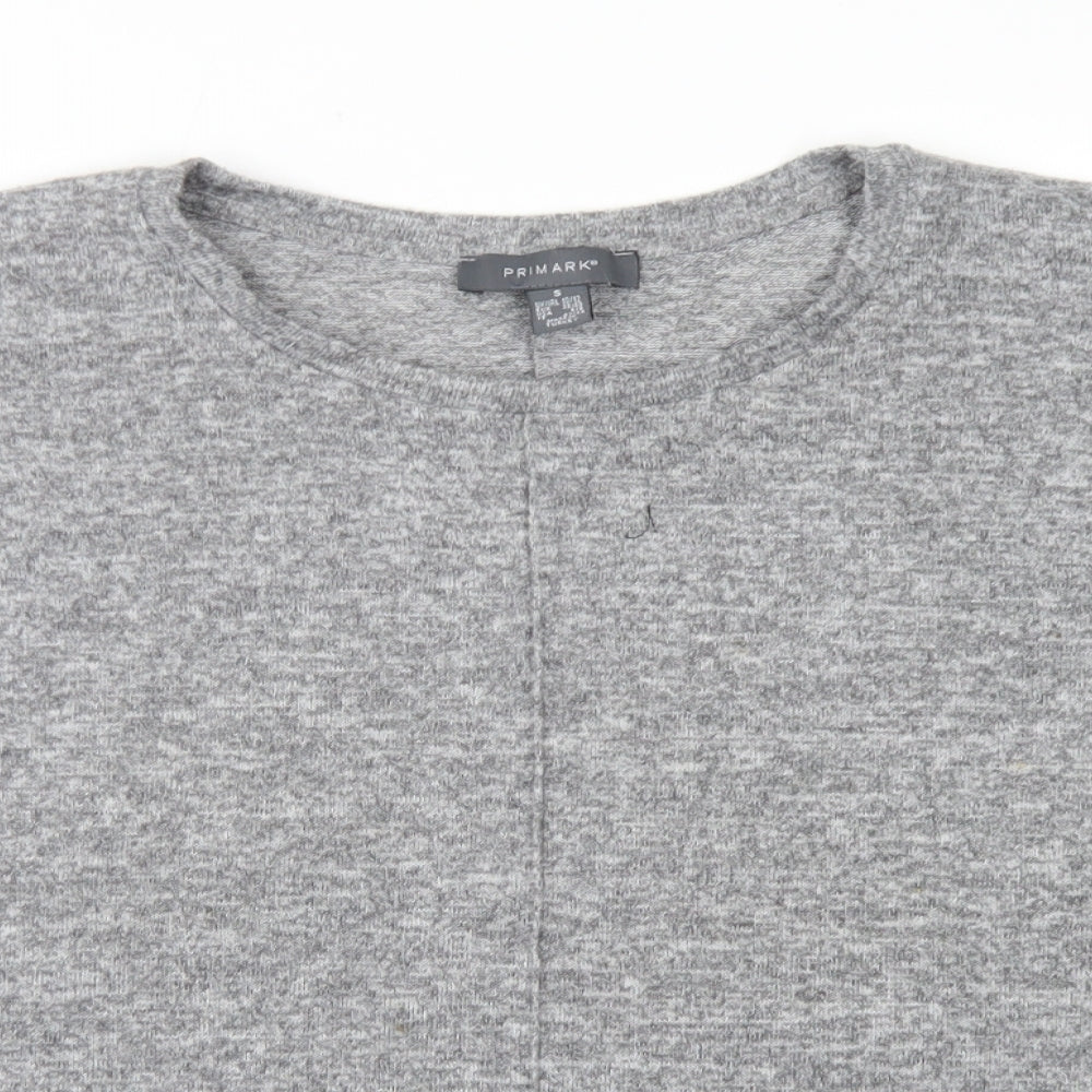 Primark Womens Grey  Polyester Basic T-Shirt Size S Crew Neck