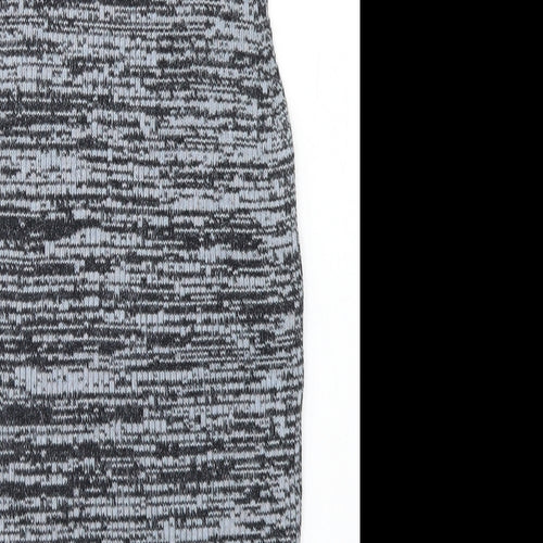 New Look Womens Blue Mock Neck Striped Acrylic Vest Jumper Size 10