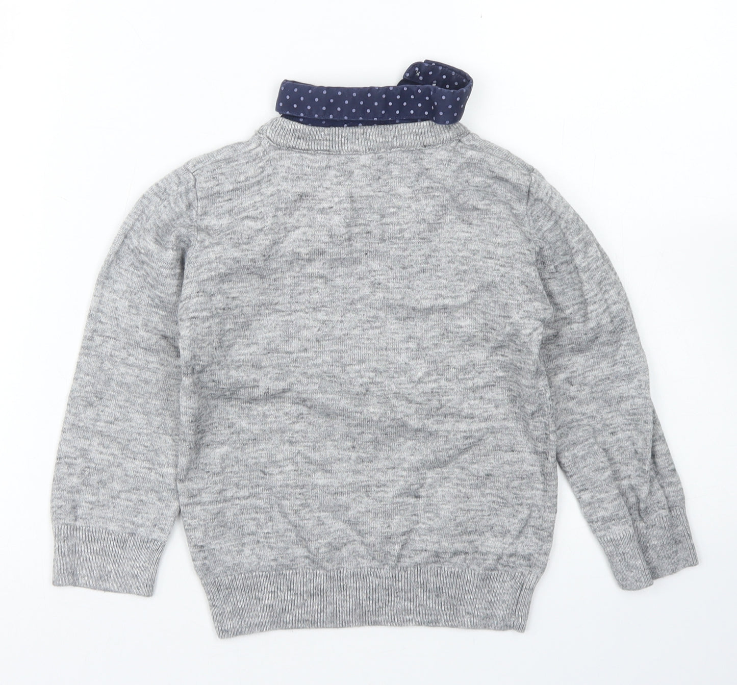 NEXT Boys Grey Crew Neck  Cotton Pullover Jumper Size 4 Years