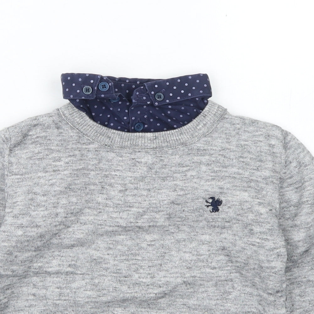 NEXT Boys Grey Crew Neck  Cotton Pullover Jumper Size 4 Years