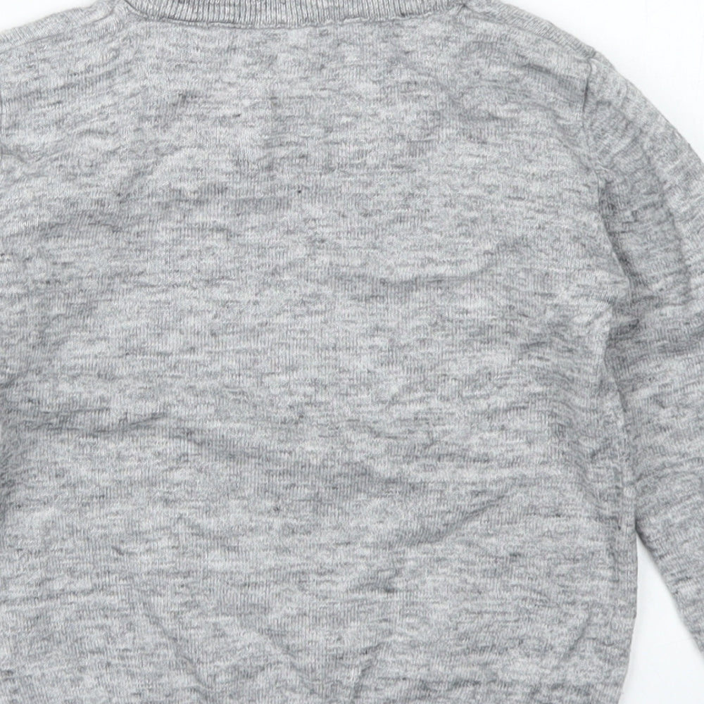 NEXT Boys Grey Crew Neck  Cotton Pullover Jumper Size 4 Years