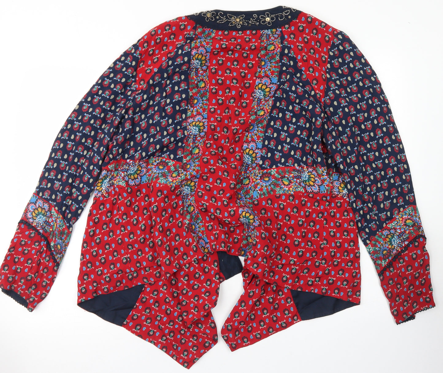 Monsoon Womens Red Floral  Kimono Jacket Size 14