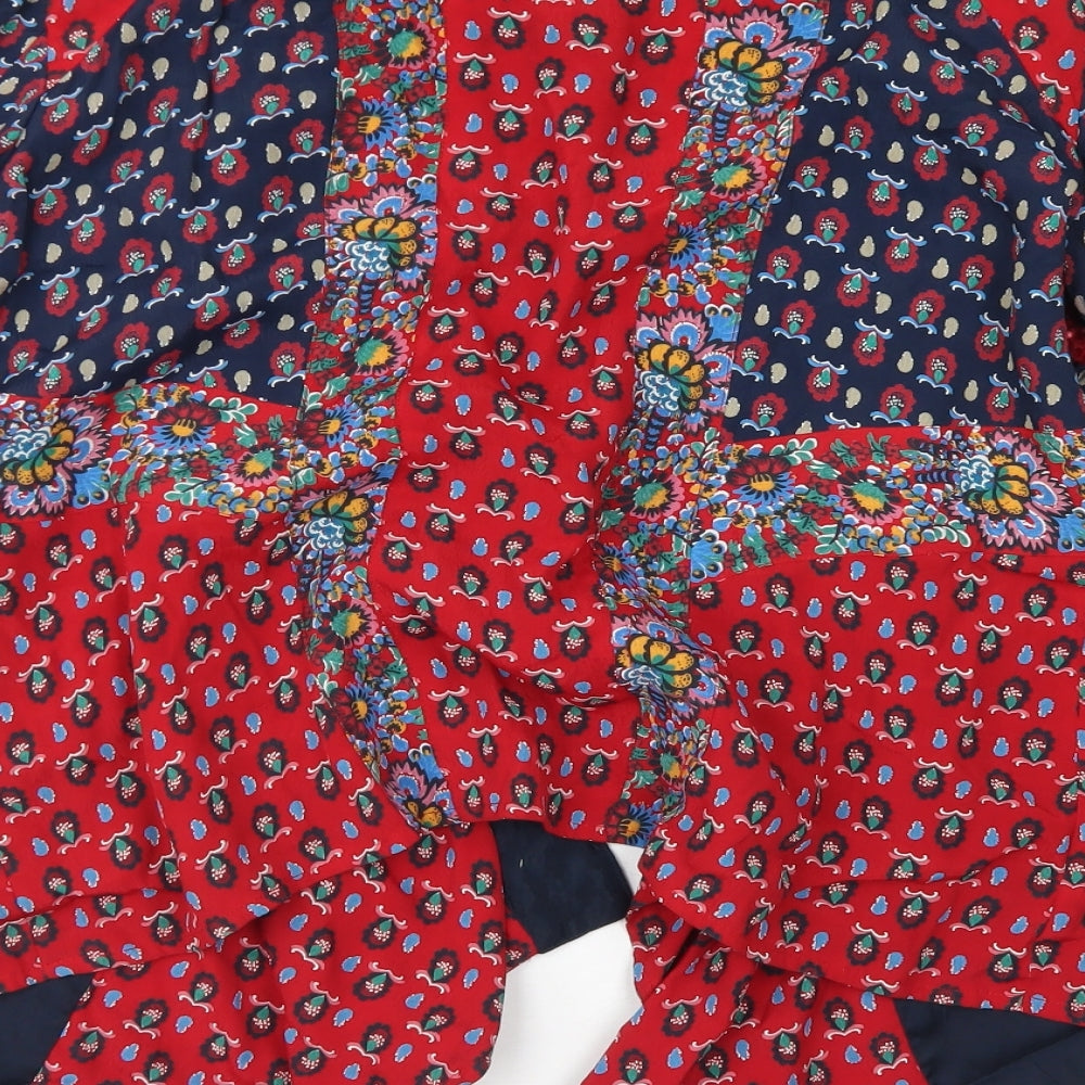 Monsoon Womens Red Floral  Kimono Jacket Size 14