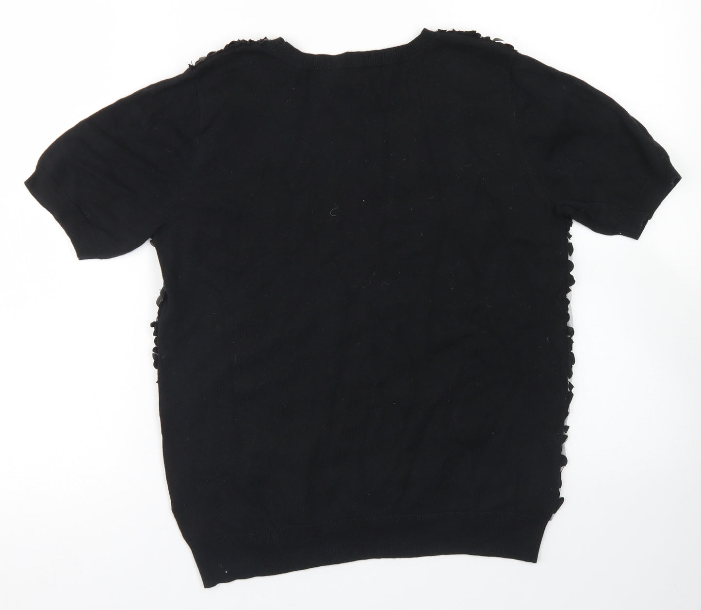 Dorothy Perkins Womens Black Crew Neck  Cotton Pullover Jumper Size 10