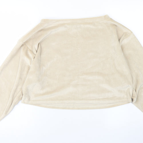 ASOS Womens Brown  Polyester Pullover Sweatshirt Size 10   - Cropped