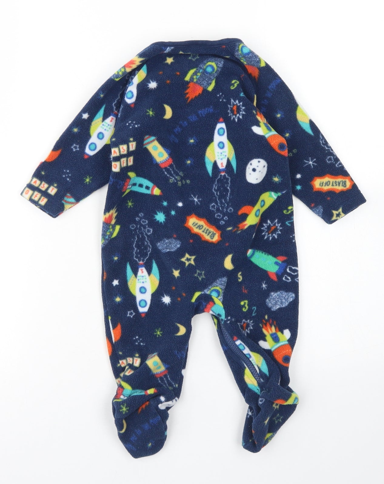 NEXT Boys Blue  Polyester Babygrow One-Piece Size 3-6 Months  Zip - Space Print