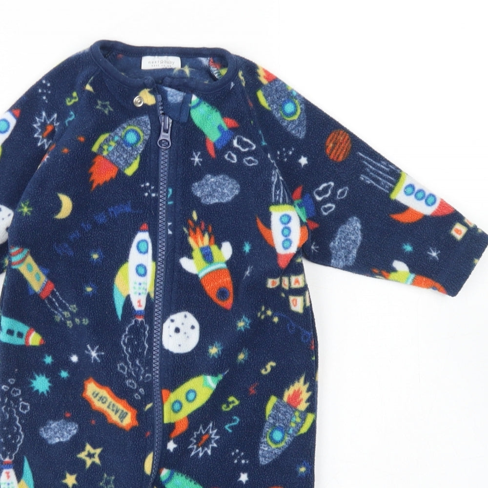 NEXT Boys Blue  Polyester Babygrow One-Piece Size 3-6 Months  Zip - Space Print