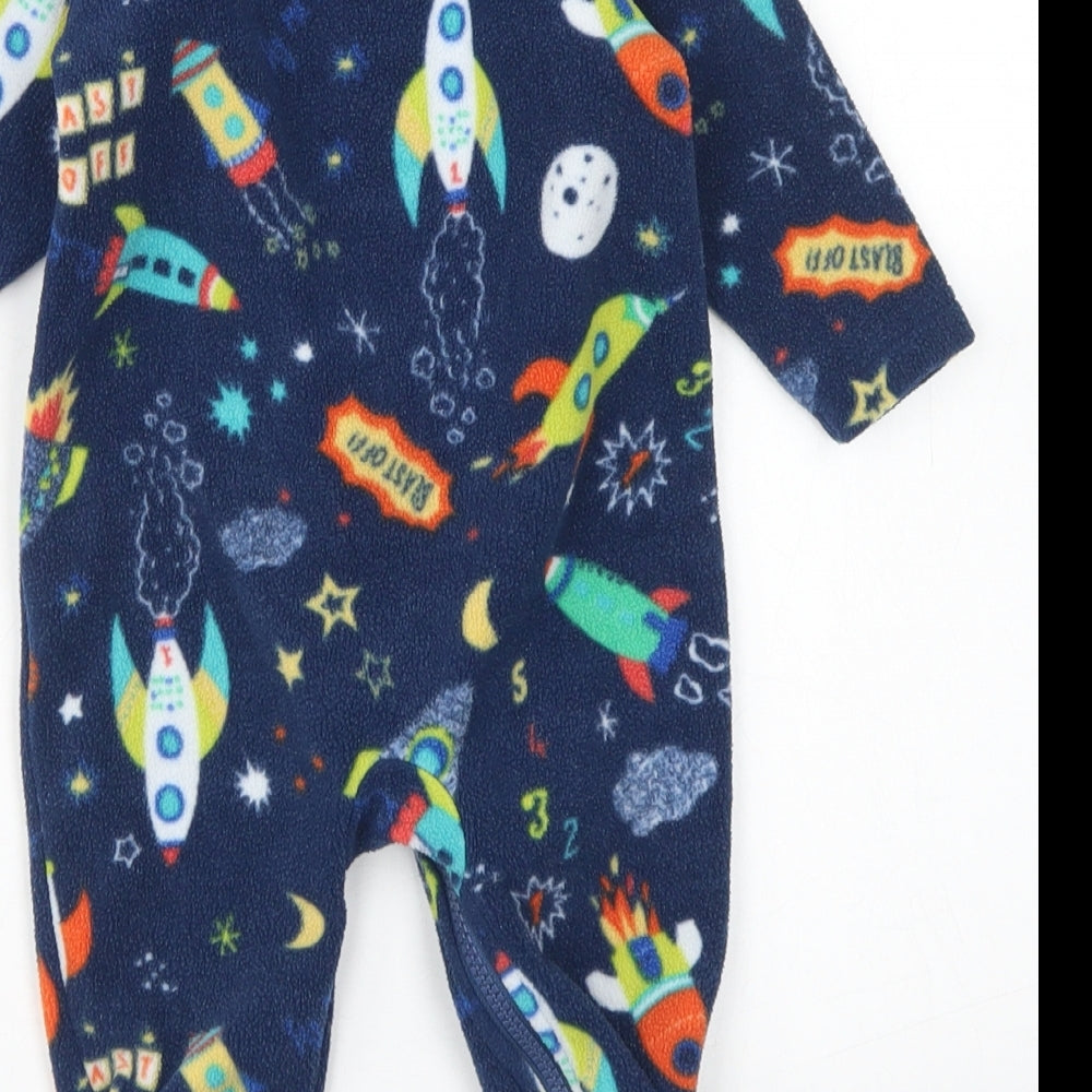 NEXT Boys Blue  Polyester Babygrow One-Piece Size 3-6 Months  Zip - Space Print
