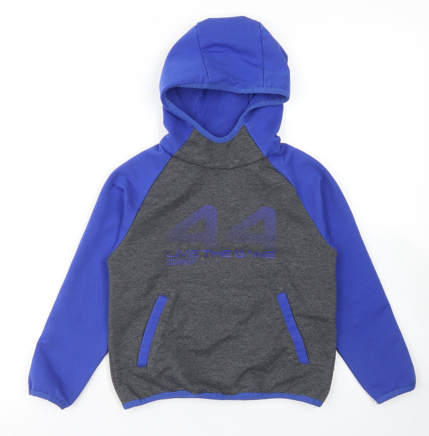 Dunnes Stores Boys Grey Colourblock Cotton Pullover Hoodie Size 6-7 Years